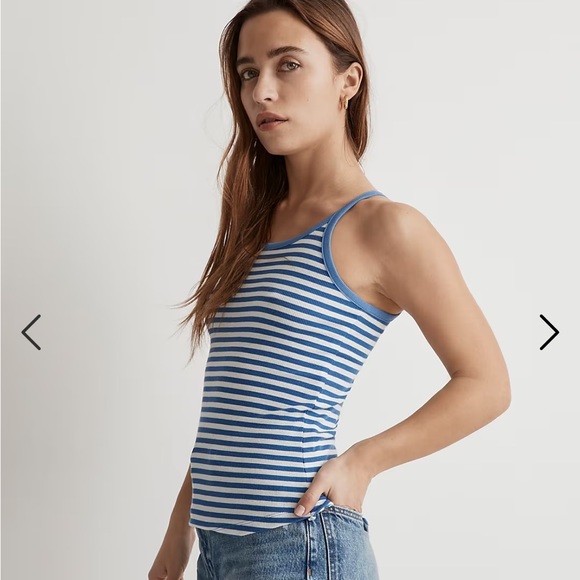 NWT Madewell brightside 90s tank in stripe - Picture 2 of 5